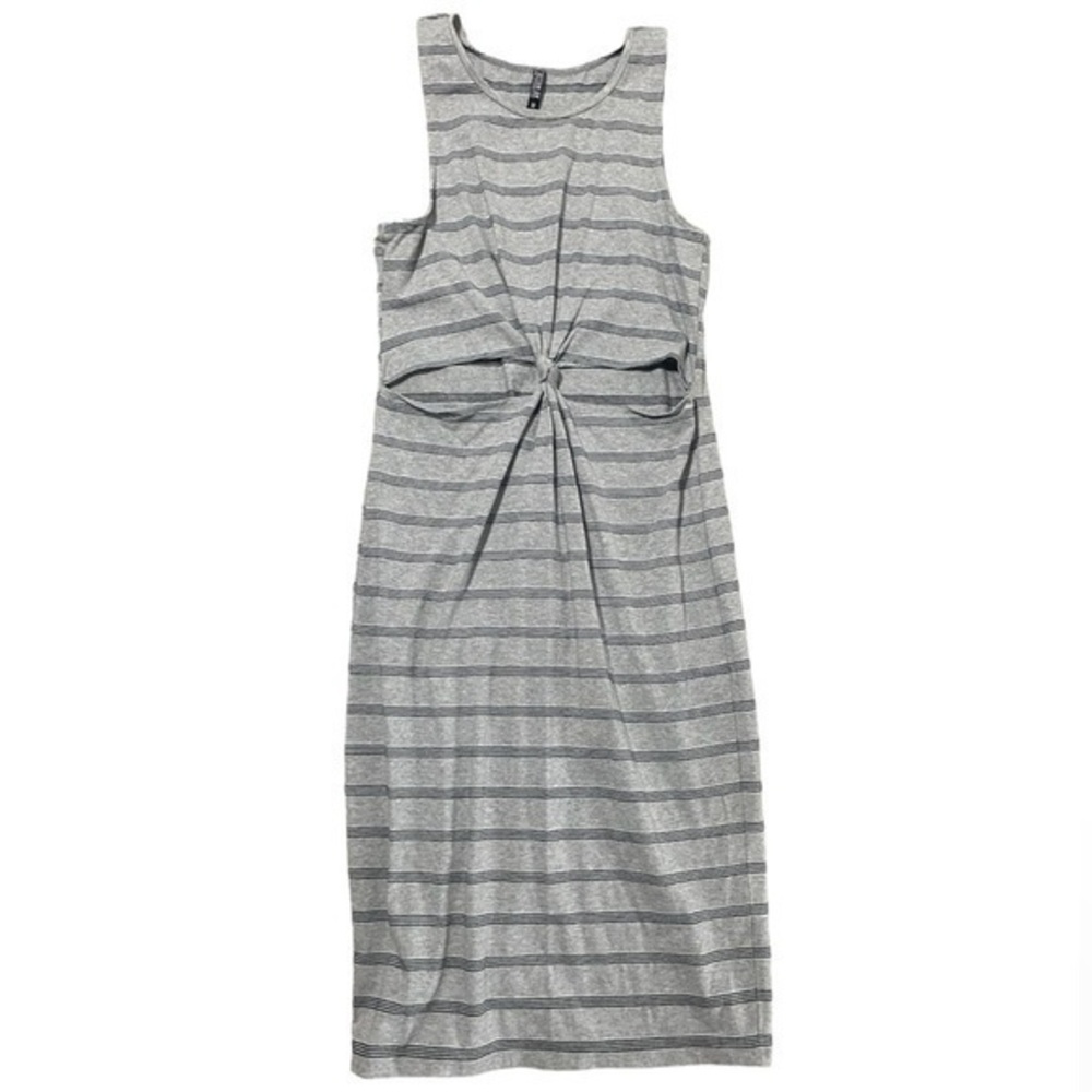 Cotton:On grey striped cutout dress